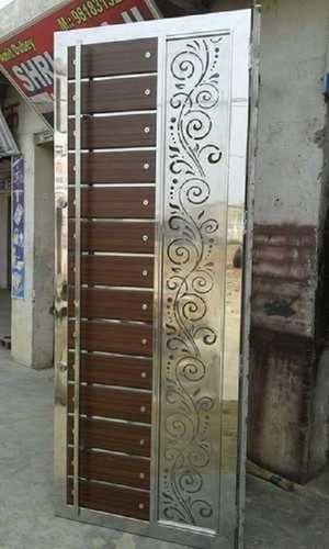 Light Weight And Waterproof Long Durable With Beautiful Designs Silver Stainless Steel Door