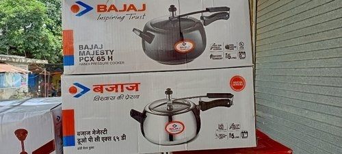 Premium Quality Round Black Stainless Steel Bajaj Pressure Cooker For Homes 