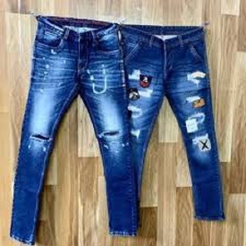 Skin Friendliness Elegant Look Mens Comfortable And Breathable Stretchable Blue Denim Jeans