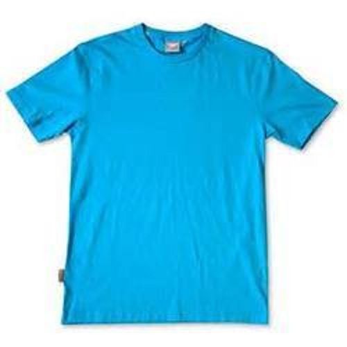 Sky Blue Comfortable Pure Cotton Plain Casual Wear Breathable Half Sleeve T Shirts For Men