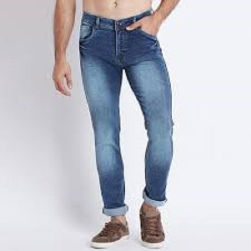 Men Casual Wear Soft Comfortable And Breathable Slim Fit Blue Denim Jeans