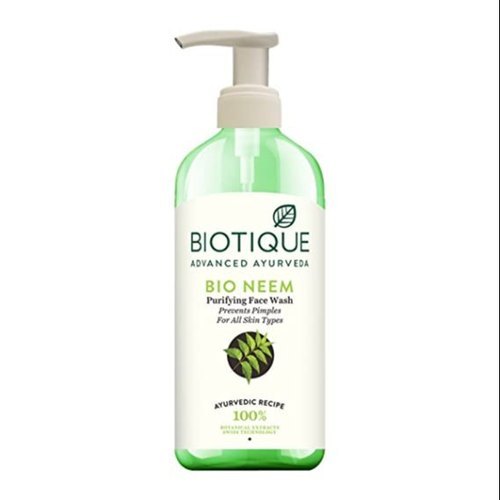 प्राकृतिक सामग्री से निर्मित हर्बल बायोटिक बायो नीम प्यूरिफाइंग फेस वॉश सभी प्रकार की त्वचा के लिए रंग कोड: हरा
