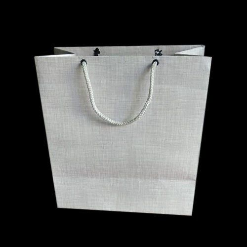 Easy Folding Light Weight Eco Friendly White Paper Shopping Carry Bags 