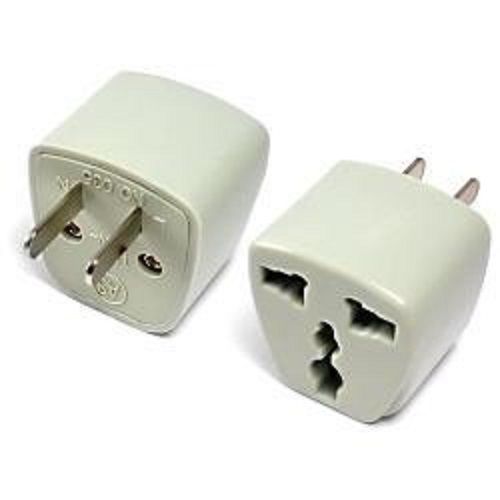 White Colour 2 Pin Flat Us Conversion Plug Strong And Long Lifespan Durable