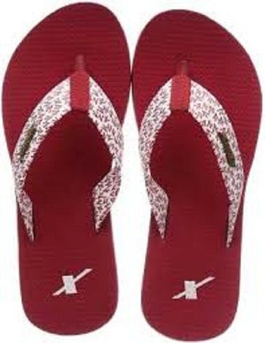 Rubber Light Weight Casual Wear Relax And Comfortable Red And White Slippers For Ladies