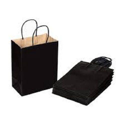 Light Weight Environment Friendly Recyclable And Reusable Black Paper Carry Bag