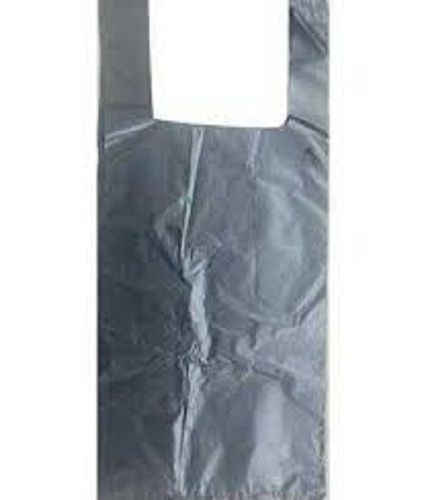 Recycled And Water-proof Plain Black Plastic Carry Bags For Grocery, Shooping