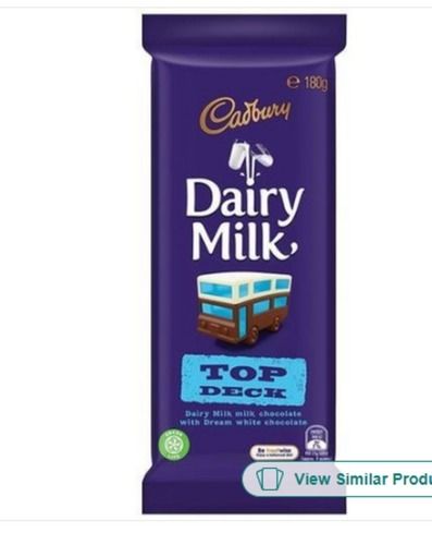 Sweet And Delicious Brown Cadbury Dairy Milk Chocolate 180 Gram With Rectangular Shape, 