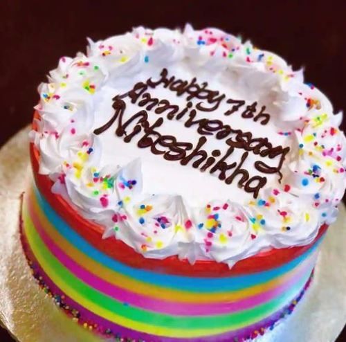 Rainbow Cake Recipe - How To Make Multi-Layered Cake - Eggless Cake Recipe  - Bhumika - YouTube