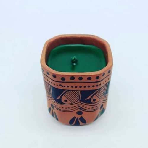 Soy Wax 12 X 8 Cm Brown Round Terracotta Candles, Weight 150 Gm, Round Shape