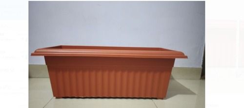 Brown Heavy-Duty Pvc Rectangular Shaped 20 Inch Big-Size Planter For Gardening