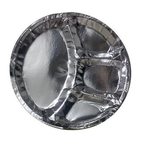 Eco Friendly Easy To Use Disposable Silver Circular Paper Dinner Plate For Parties And Events Size: 4-7 Inch