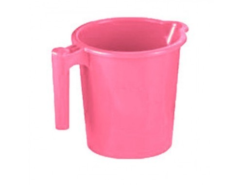 पीपी पिंक (गुलाबी) रंग का प्लास्टिक बाथरूम मग 1 लीटर एचडीपीई प्लास्टिक और हल्के वज़न के साथ