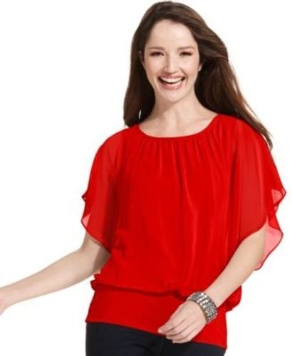 Red Premium Quality Fancy Trendy Top For Ladies