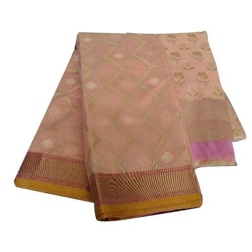 Brown Women'S Stylish And Elegant Gives Amazing Stunning Look Silk Chanderi Cotton Saree