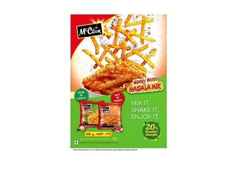 400gram Frozen Food Deep Fry With Ready To Eat And 1 Months Shelf Life And Masala Mix