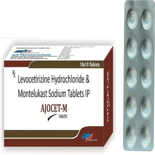  Ajocet-M Levocetirizine हाइड्रोक्लोराइड और मोंटेलुकास्ट सोडियम टैबलेट, 10X10 अलू अलु पैक सामान्य दवाएं