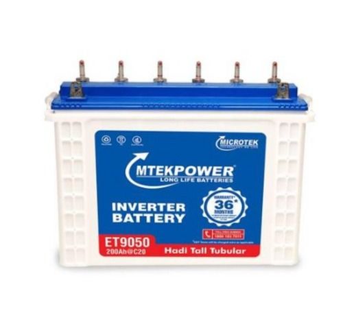 Plastic Blue And White Mtek Power Et9050 Microtek Inverter Long-Life Battery, Nominal Voltage 12 Volt, 200Ah Capacity