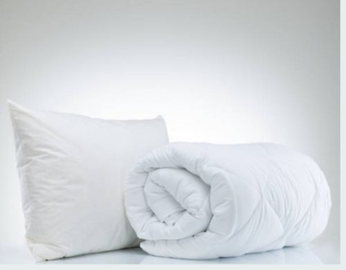 Plain White Color Comforter With Pillow Set With Smooth And Soft Texture Size: Full