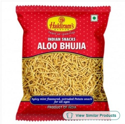 Salty And Tasty Yellow Haldiram Aloo Bhujia Namkeen Pack Of 100 Gram