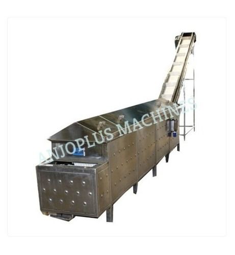 Silver Color Continuous Type Steam Blancher Used For Vegetable And Fruit