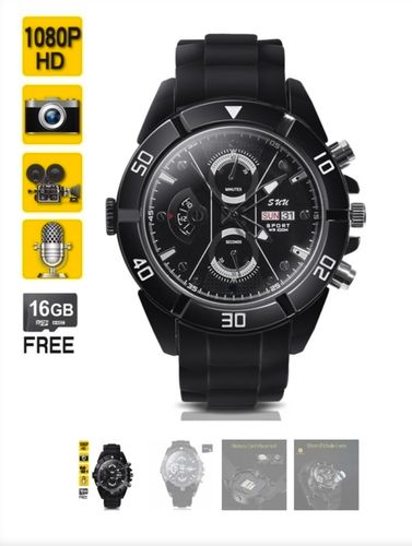 Plastic Spy Wrist Digital Watch With 16 Gb Memory Card