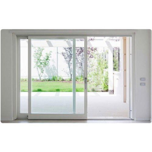 Toughened Glass Sleek Modern Design Strong And Durable White Upvc Sliding Door