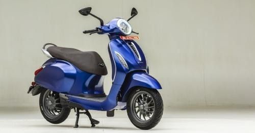 Two Wheeler Bajaj Chetak Blue Electric Scooter For Male And Female