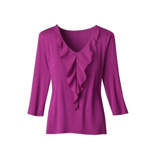 Summer Voilet Color 100 Percent Breathable Soft Cotton Plain Purple Fancy Tops