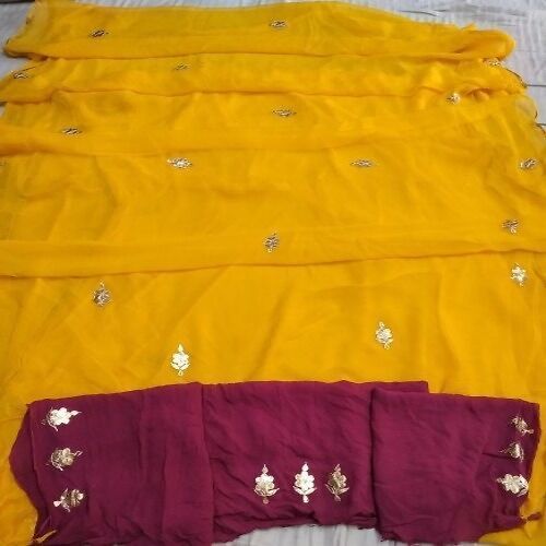 Daily Wear Yellow Color Pure Cotton Saree With Unstitched Blouse Pieces And Attractive Design