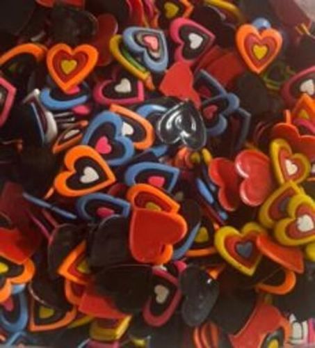 Multi Colors 100% Eco-Friendly Multicolored Heart Shaped Durable Silicon Rubber Sticker