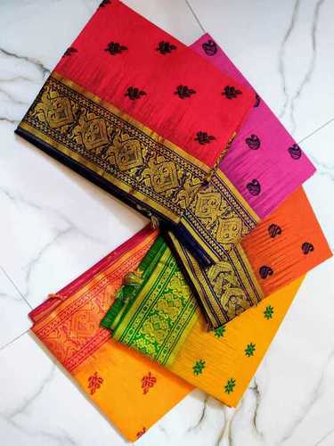 6.3m Length Daily Wear Multicolor Cotton Saree For Ladies