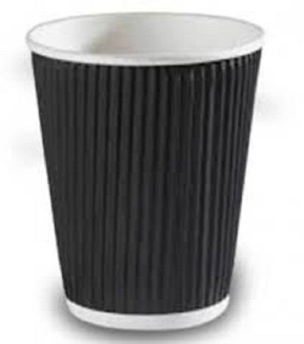 Biodegradable Eco Friendly Plain Black Disposable Paper Cup, Ready To Use And Throw Size: 2-4