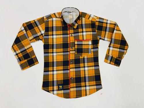 Boys Yellow And Black Printed Full Sleeves Cotton Stripes Shirt For Party Wear Age Group: 6-10 Years