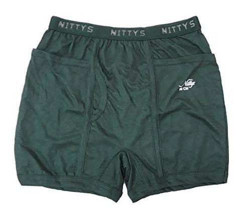 Nittys Soft And Comfortable Fabric 100% Cotton Pocket Trunks For Men In Green Boxers Style: Boxer Briefs