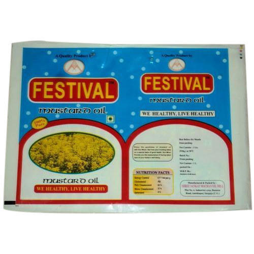 Plastic Printed Poly Film For Mustard Oil Packaging, Pack Size 1l, Thickness 2.3mm