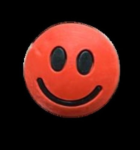 Red Water-resistant Round Silicon Rubber Smiley Sticker For