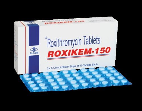 Roxikem Roxithromycin Tablet 150 Mg, 5 X 5 Combi Blister Strips Of 10 Tab