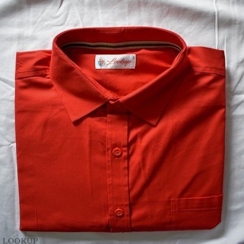 Skin Friendly Breathable And Light Weight Soft Cotton Red Mens Full Sleeve Shirts