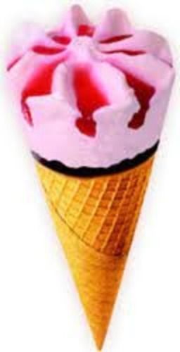 Strawberry Cone Ice Cream With Low Sugar And Zero Calories