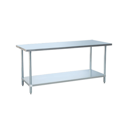 Silver Sturdy Construction Polished Rectangular Stainless Steel Table For Restaurants