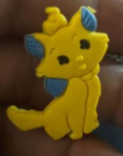 Yellow Water-Resistant Kitty Shaped Silicon Rubber Sticker For Decoration  Length: 2  Centimeter (Cm)