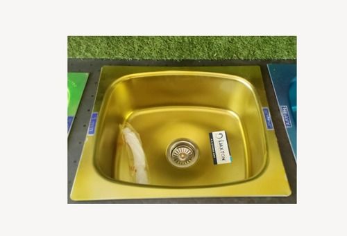 18x15 Inches Square Shape Dark Golden Stainless Steel Kitchen Sink For Home