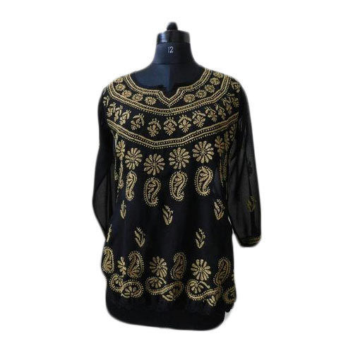 Ladies Highly Absorbent 3/4th Sleeves Printed Cotton Fancy Tops For Casual Wear