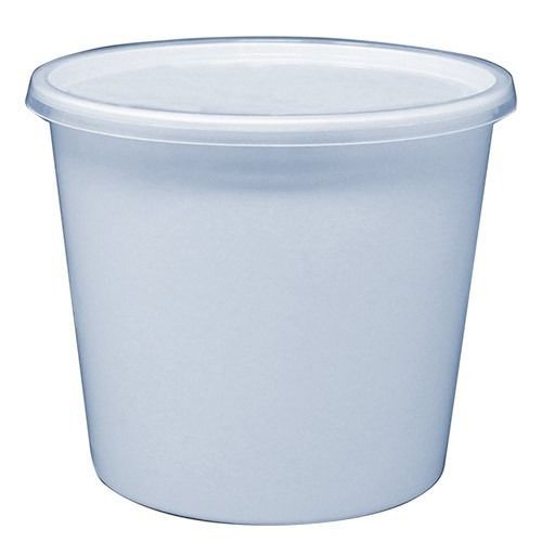 White Matte Lamination Plain Round Shape Plastic Food Containers 