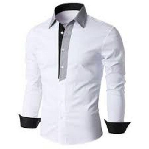 Slim Fit Casual Wear Lightweight Trendy Full Sleeve Cotton Plain White Mens Shirt Age Group: 18-26