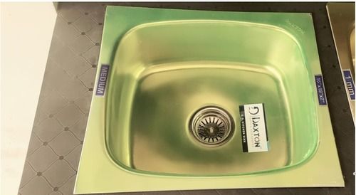 Square Shape Green Stainless Steel Kitchen Sink, Size 16x14 Inches