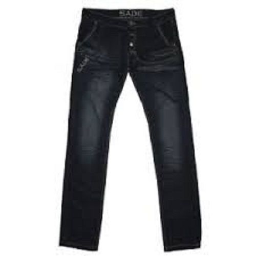 Black Color Simple Comfortable Low Waist Casual Wear Denim Jeans For Mens