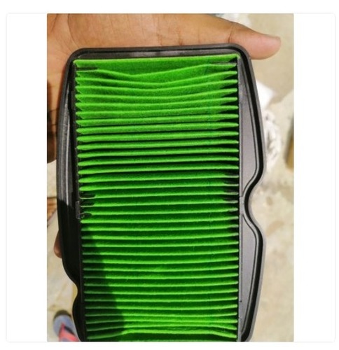 Honda Dream Yuga बाइक के लिए हरा और काला पेपर टू व्हीलर एयर फ़िल्टर