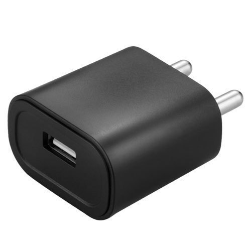 Lightweight And Portable Scratch Resistance Black Plain Mobile Adapter - Plastic Material, 6 Feet Long Cord, Black Color | Compatible With USB Cables, Ideal For In-Car Charging